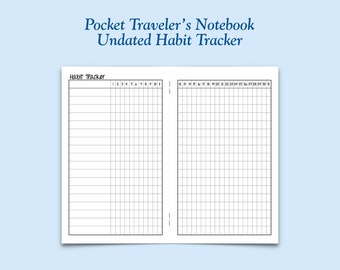 Printed UNDATED Pocket Size Habit Tracker Traveler's Notebook Insert