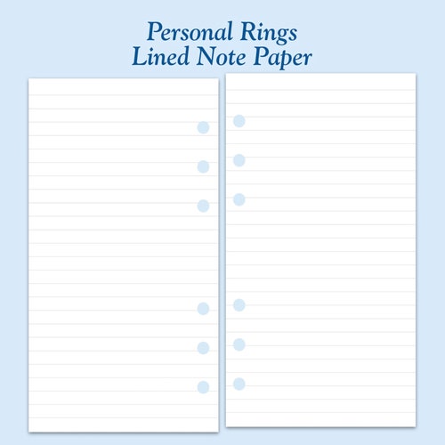Printed Personal Size Lined Note Paper Ring Planner Inserts - Etsy