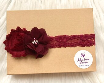 maroon baby headband