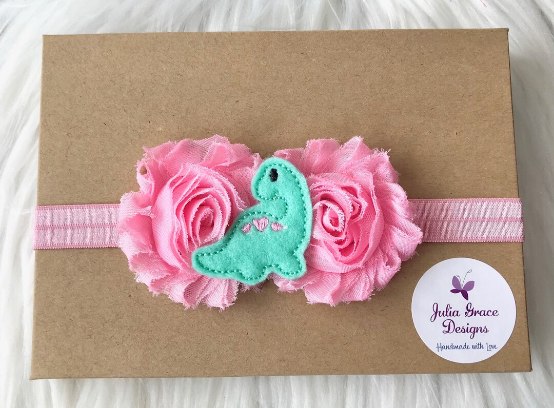 Dinosaur Headband Dinosaur Birthday Baby Headband Baby Girl Etsy