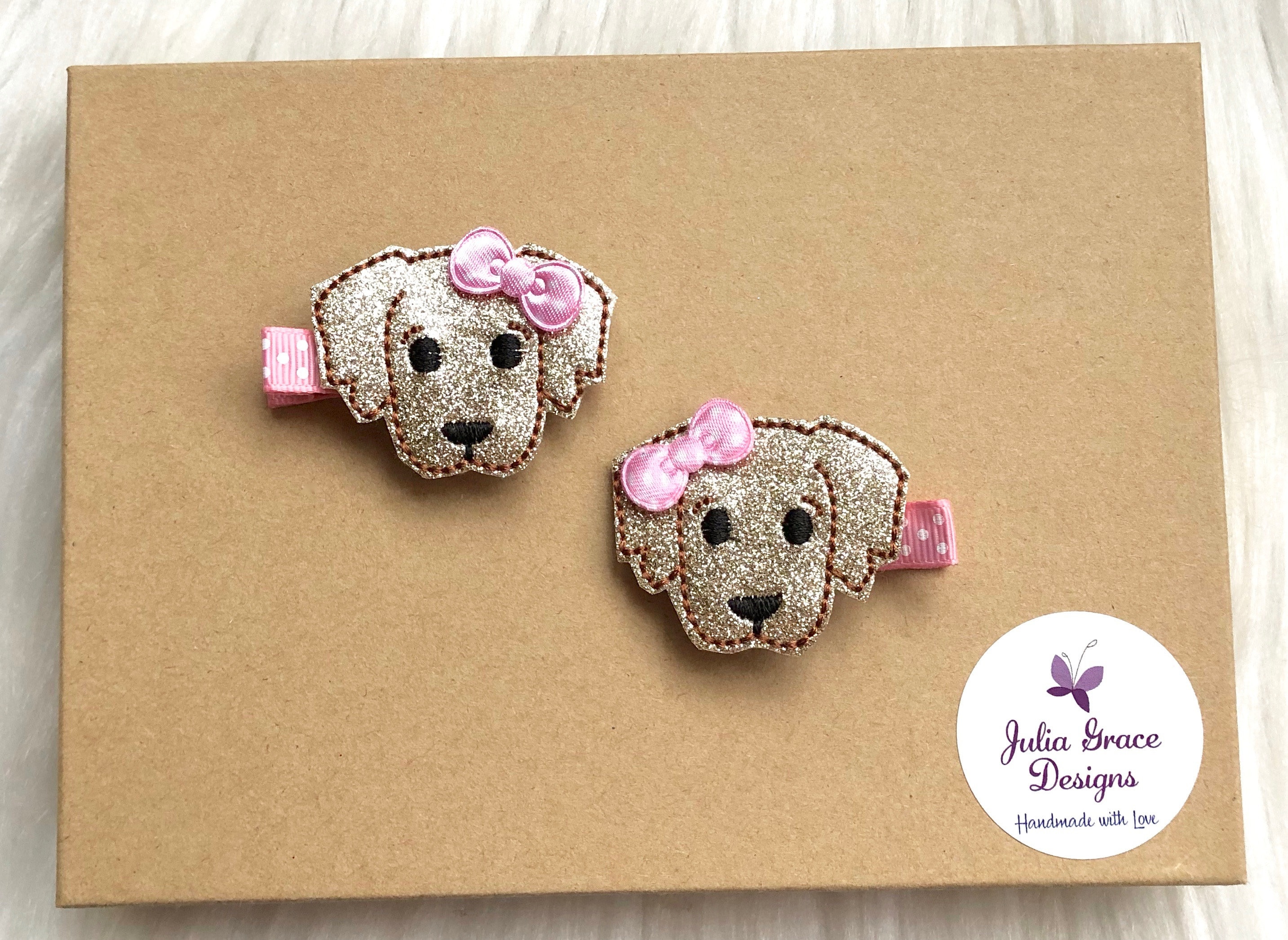Glitter Golden Retriever Hair Clip OR Headband Dog Barrette Etsy