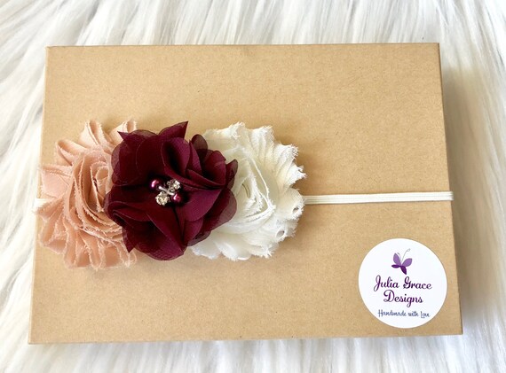 maroon baby headband
