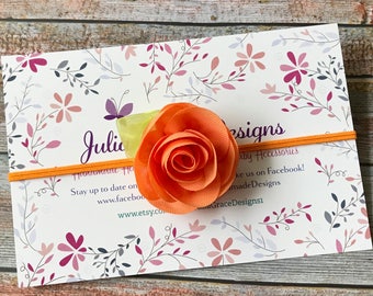 Orange Headband, Baby Headband, Flower Headband, Newborn Headband, Baby Girl Headband, Infant Headband, Orange Baby Headband, Halloween