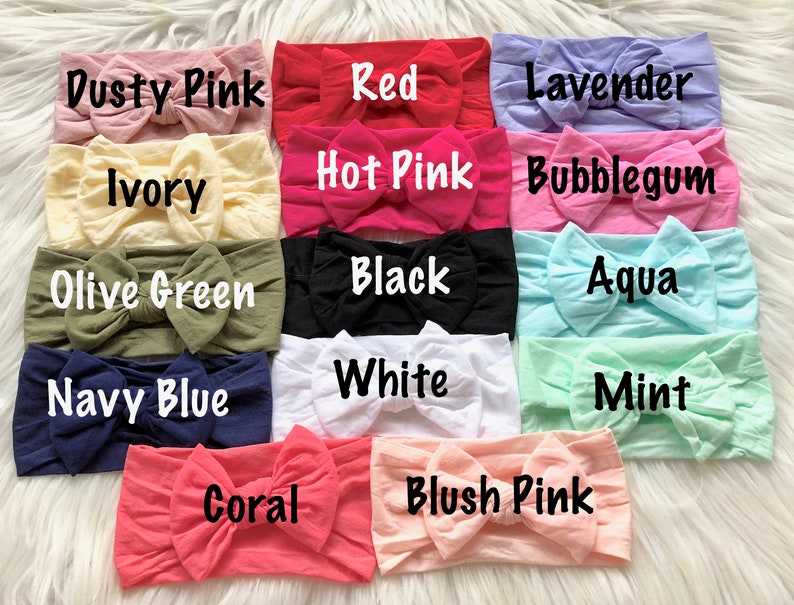 PICK 1 Nylon Headwrap Nylon Bow Headwrap Soft Headwrap Wide Headwrap One Size Fits All Headwrap Wide Nylon Headband Baby Headwrap