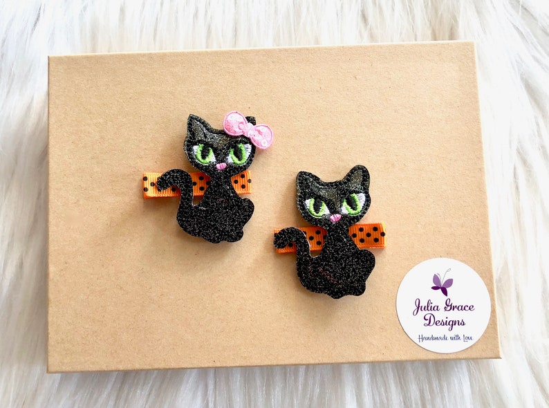 Baby Girl Hair Clip Clippie Black Cat Hair Clip Baby Hair Clip Halloween Hair Clip Baby Barrette No Slip Hair Clip Girl Hair Clip