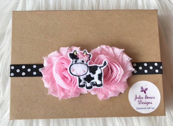 cow print headband for baby girl