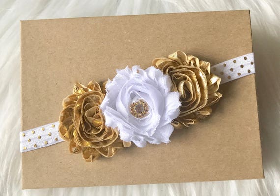 gold baby headband