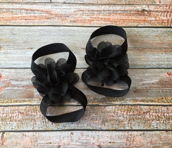 infant girl black sandals