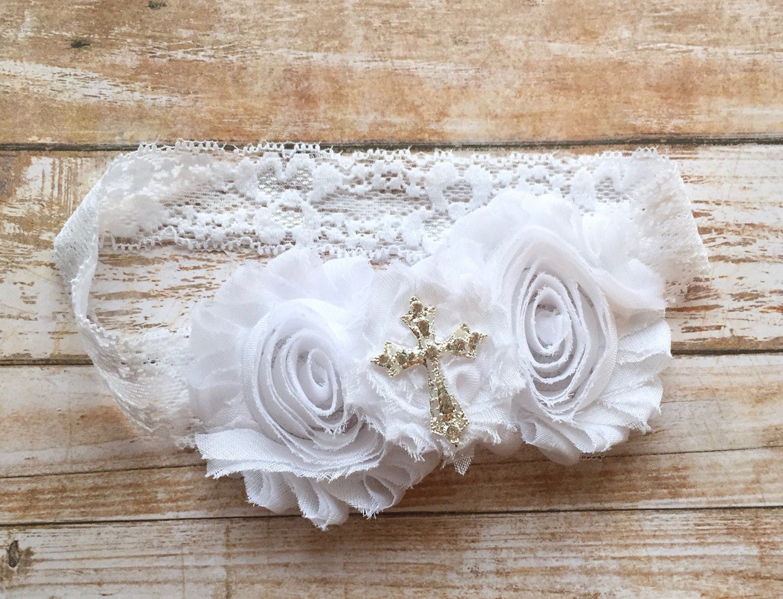 Ivory or White Baptism Headband/ivory Baptism/white Etsy