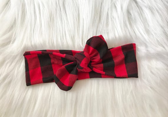 plaid headband baby