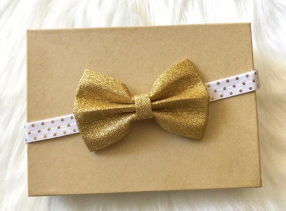 baby girl gold bow headband