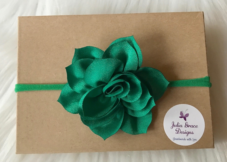 Nylon Headband Baby Girl Headband Baby Girl Green Headband Baby Hair Bow Headband Baby Headband Girl Headband Infant Headband