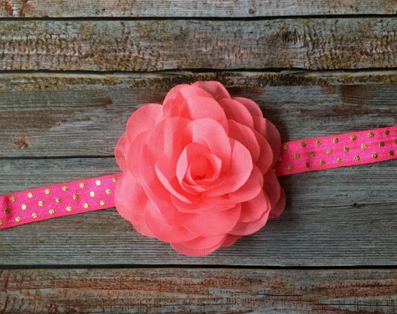 neon pink baby headband