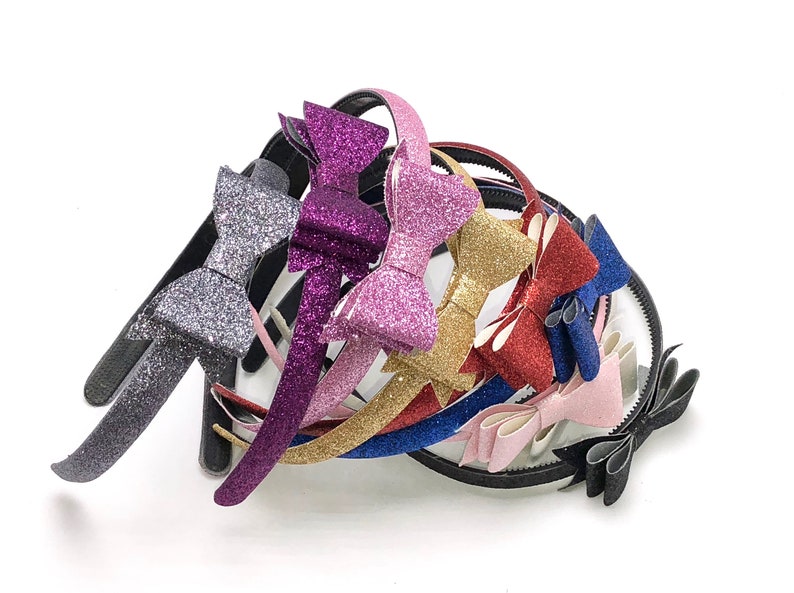 Gold Hard Headband Gold Headband Gold Glitter Bow Headband Etsy