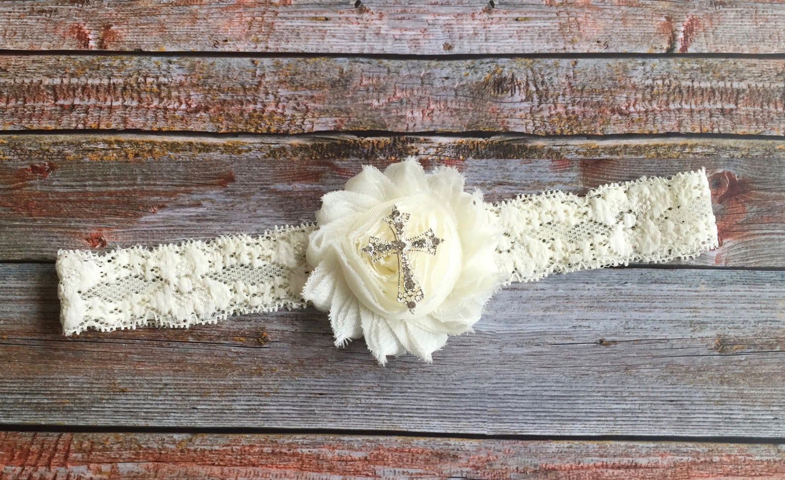 Cream or White Baptism Headband/cream Baptism/ivory Etsy