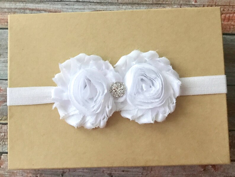 White HeadbandWhite Baptism HeadbandChristening HeadbandFlower Girl HeadbandBaby HeadbandBaby Girl HeadbandInfant HeadbandHeadband