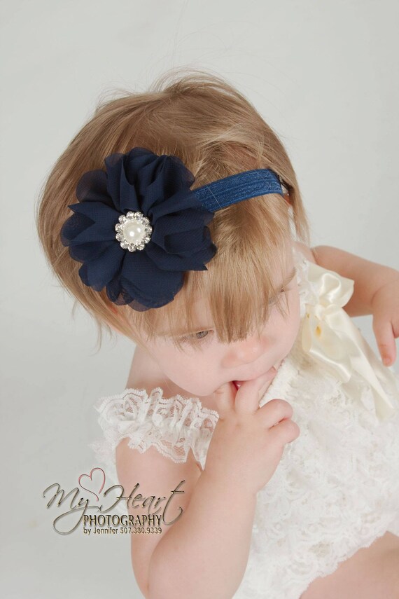 navy blue baby headband