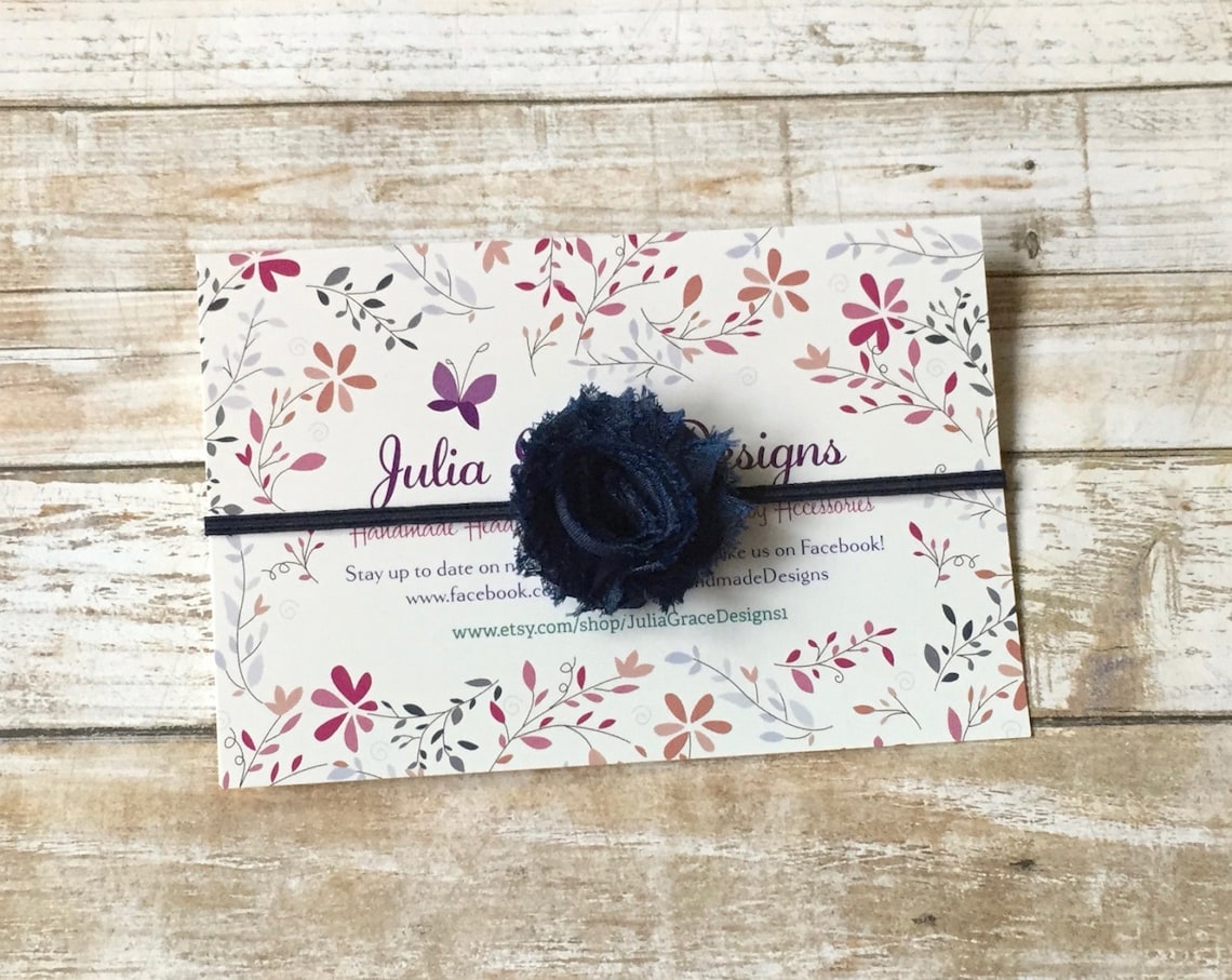 Navy Blue Headband/mini Baby Headband/navy Baby Headband/baby Etsy
