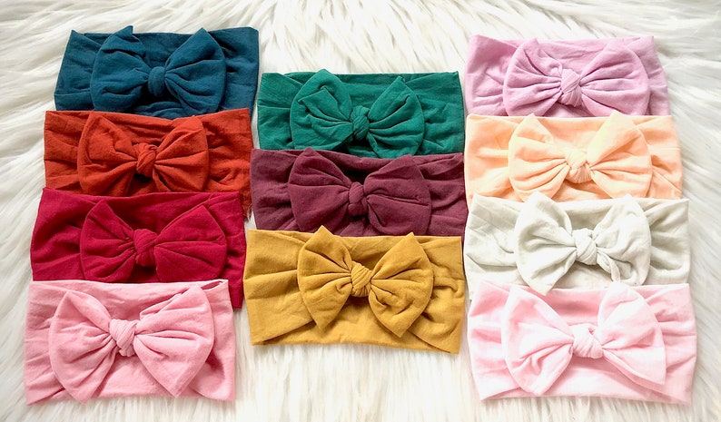 PICK 1 Nylon Headwrap Nylon Bow Headwrap Soft Headwrap Wide Headwrap One Size Fits All Headwrap Wide Nylon Headband Baby Headwrap