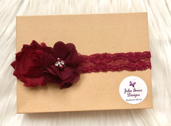 baby burgundy headband