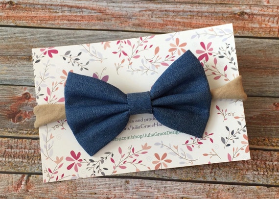denim baby headband