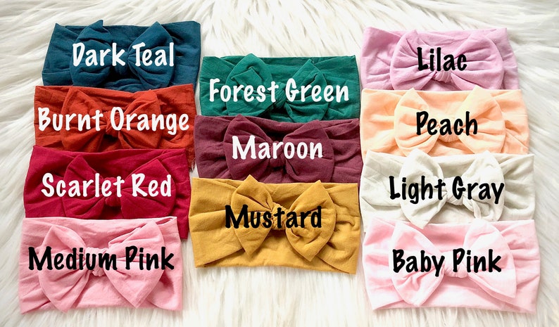 PICK 1 Nylon Headwrap Nylon Bow Headwrap Soft Headwrap Wide Headwrap One Size Fits All Headwrap Wide Nylon Headband Baby Headwrap