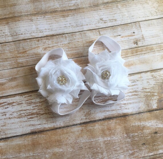 white newborn sandals