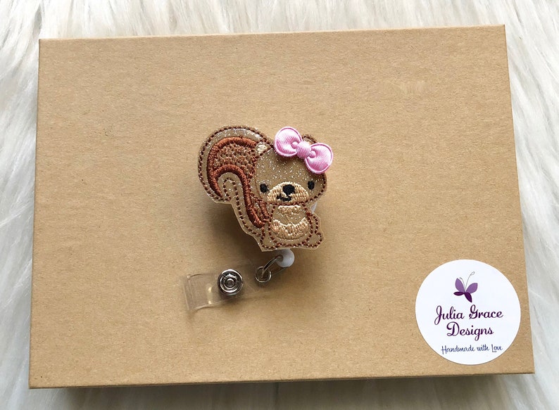 Badge Pull RN Badge Reel Squirrel Badge Reel OR Magnet Animal Badge Reel Retractable Badge Nurse Badge Reel Badge Reel Badge Clip