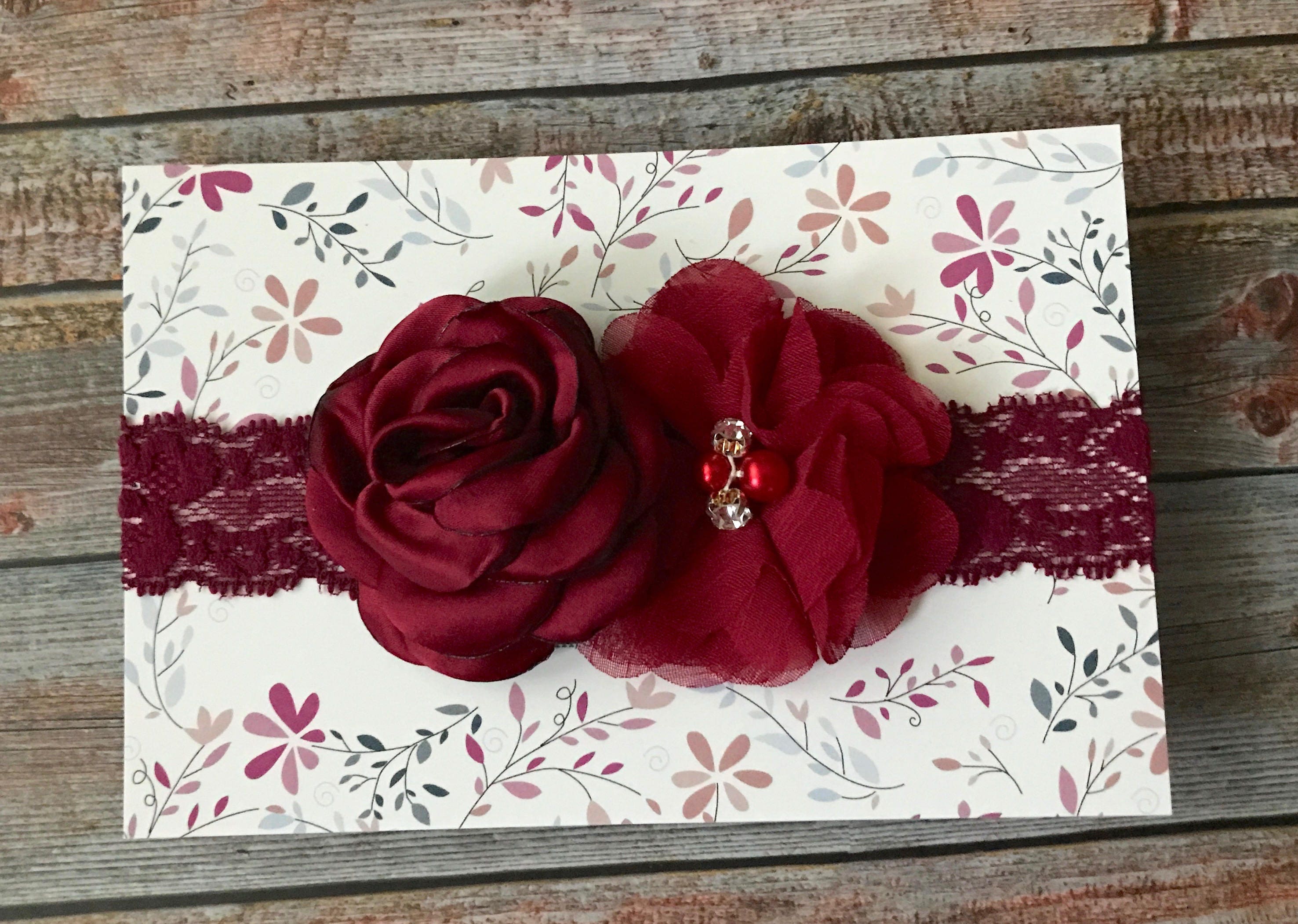 baby burgundy headband