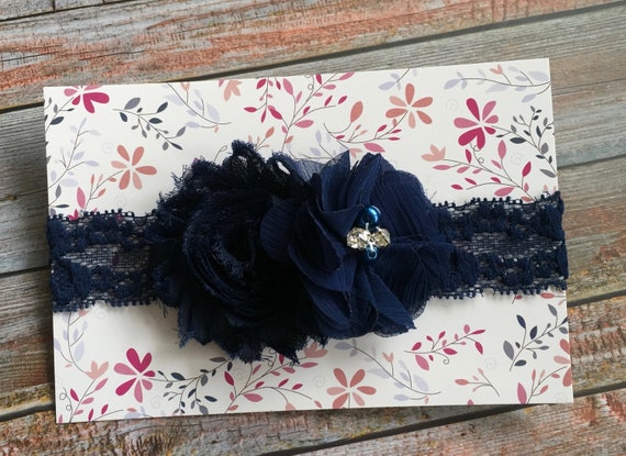 navy baby headband
