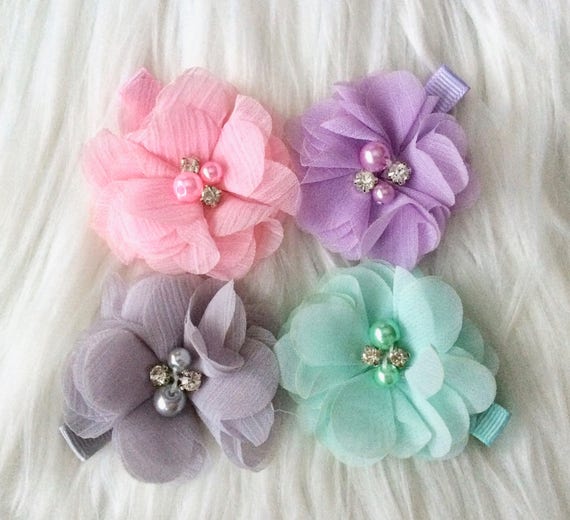 baby flower hair clips