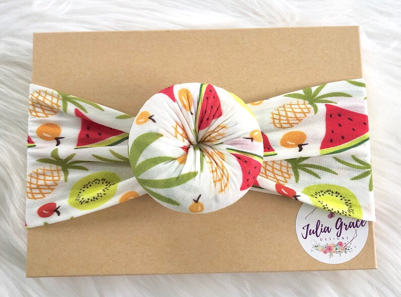 Watermelon Headwrap Top Knot Headwrap Baby One Size Fits All Headwrap Nylon Headwrap Wide Nylon Headband Baby Headwrap Soft Headwrap