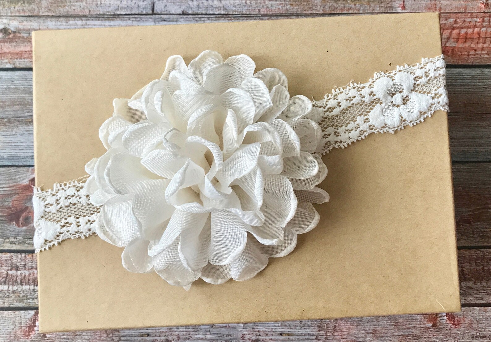Ivory Baptism Headband/infant Headband/newborn Etsy