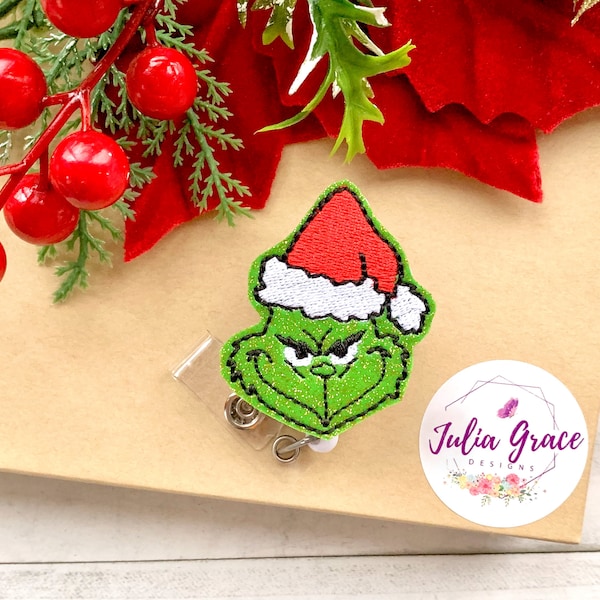 Christmas Badge Reel, Planner Clip, ID Holder, Magnet, Badge Reel Topper, Nurse Badge Reel, Retractable Badge Clip, Lanyard, RN Badge Reel