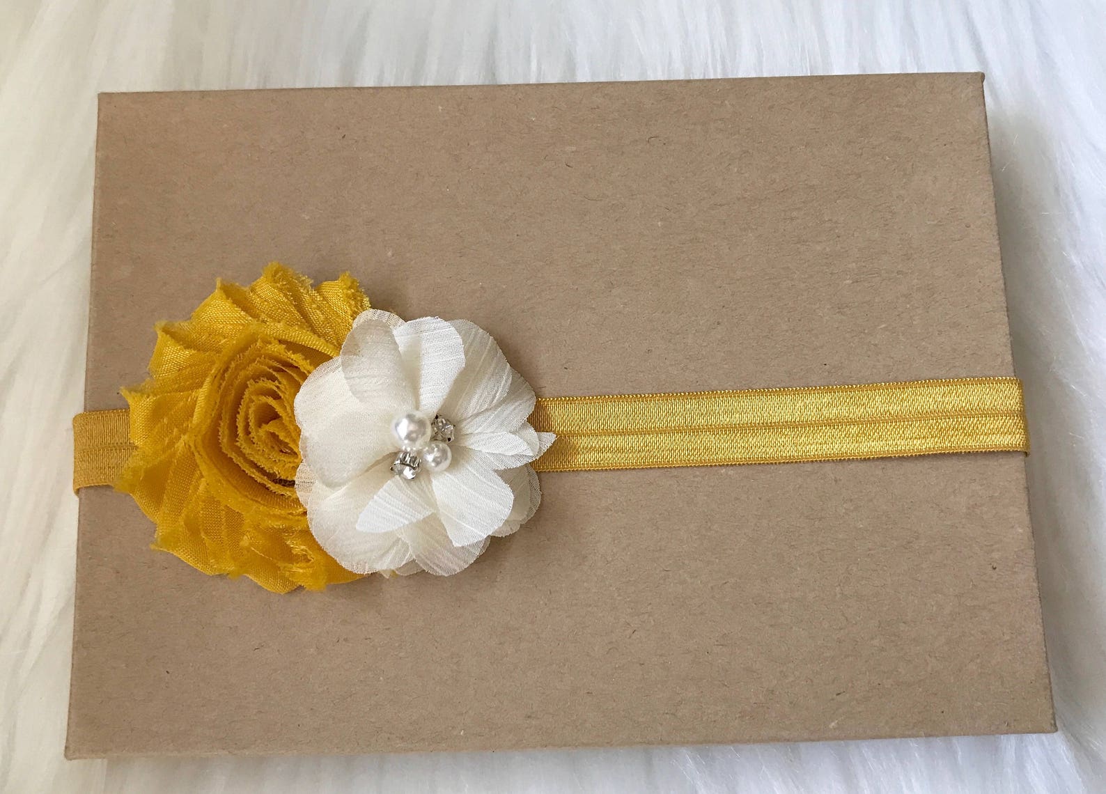 Ivory and Mustard Headband Mustard Headband Baby Girl Etsy