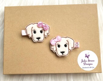 Puppy Bows ~  pairs Golden Retriever fancy ear bow pet hair bowknots boutique 3  MANY COLOR CHOICES fb48