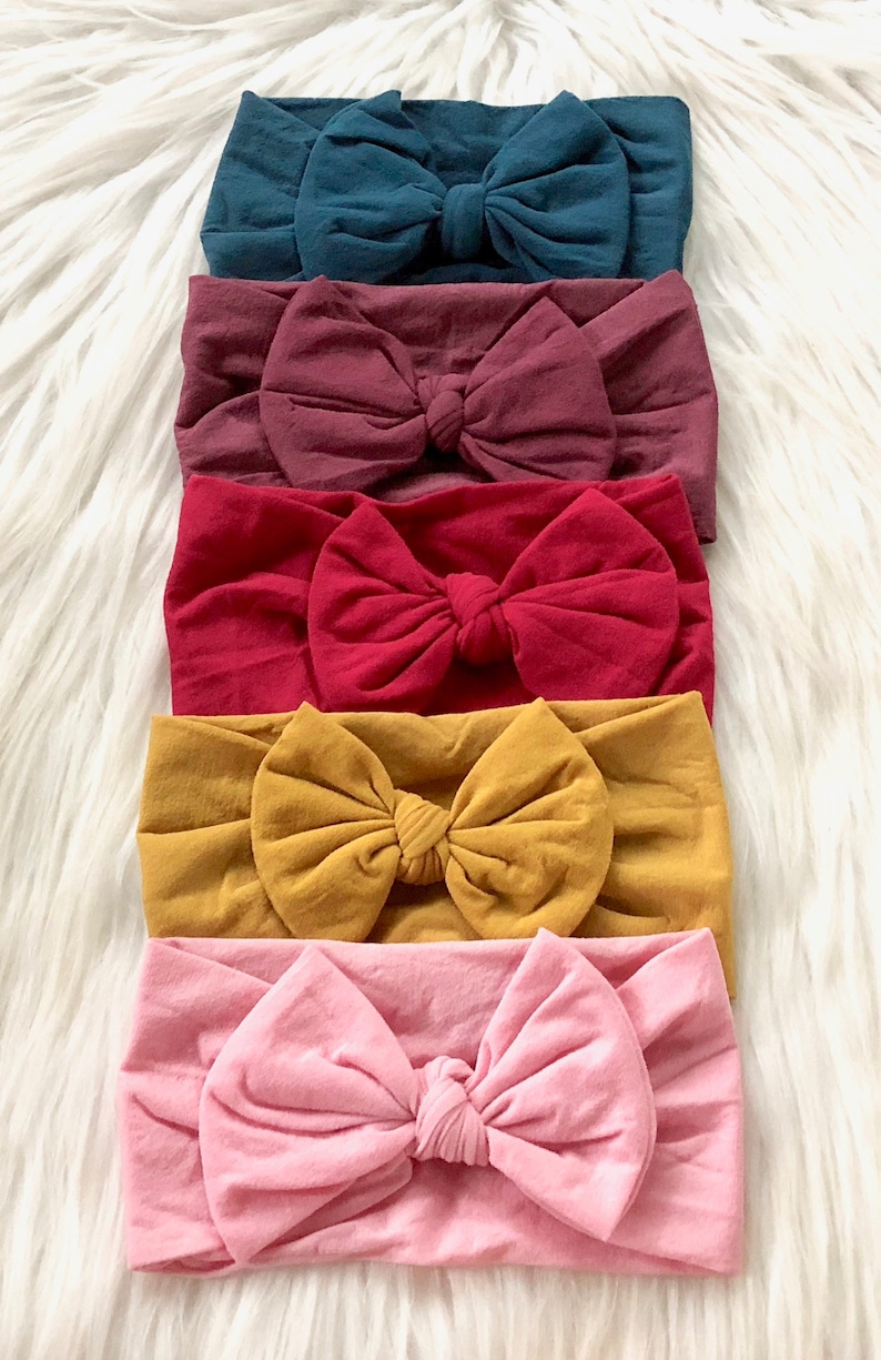 PICK 1 Nylon Headwrap Nylon Bow Headwrap Soft Headwrap Wide Headwrap One Size Fits All Headwrap Wide Nylon Headband Baby Headwrap