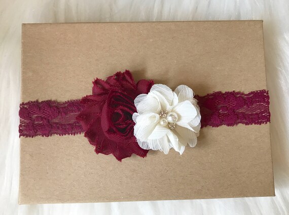 baby burgundy headband