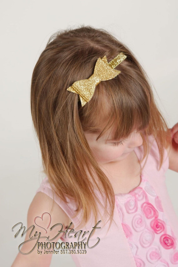 gold baby headband bow