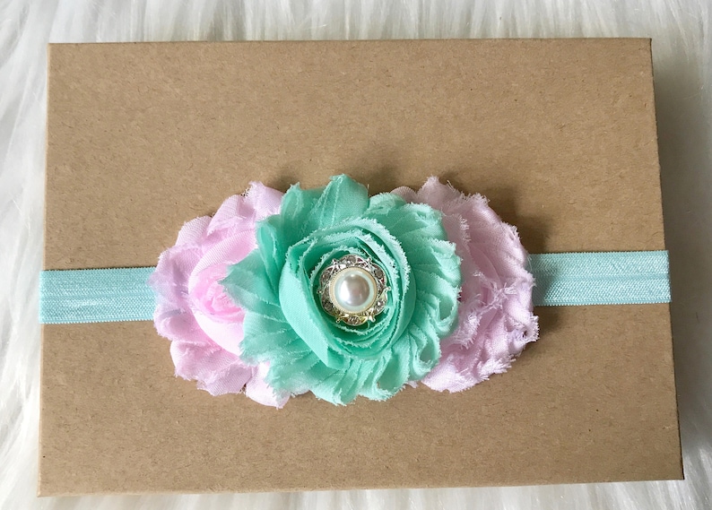 Teal Baby Headband Pink /& Teal Baby Headband Baby Headband Baby Girl Headband Infant Headband Newborn Headband Pink Baby Headband