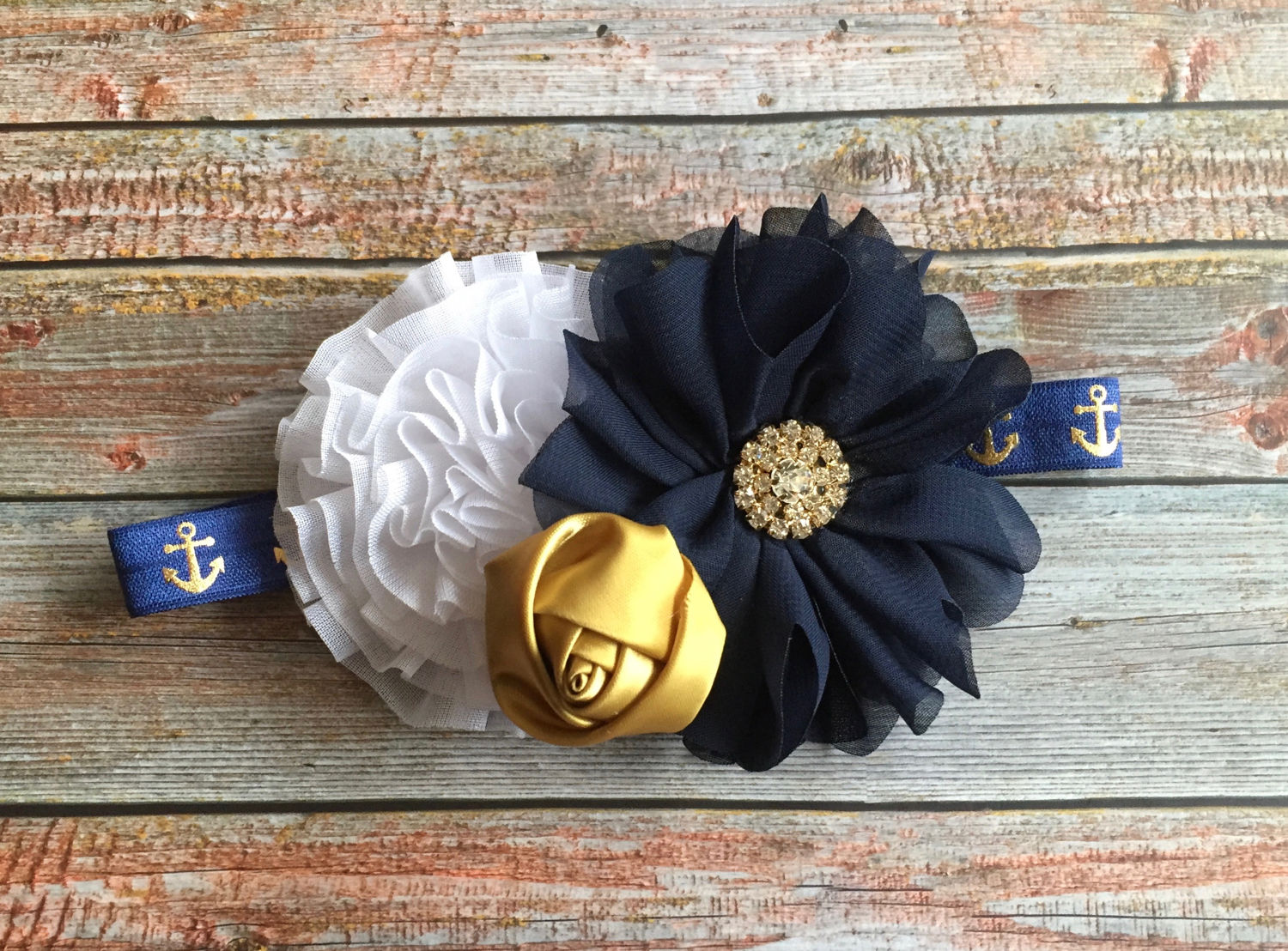Navy and Gold Headband/Navy and Gold Baby Headband/Baby Etsy
