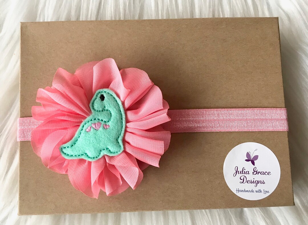 Dinosaur Headband Dinosaur Birthday Baby Headband Baby Girl Etsy
