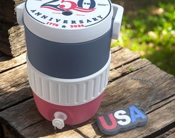 Glacière de style igloo patriotique de 12 oz imprimée en 3D | Support de glacière