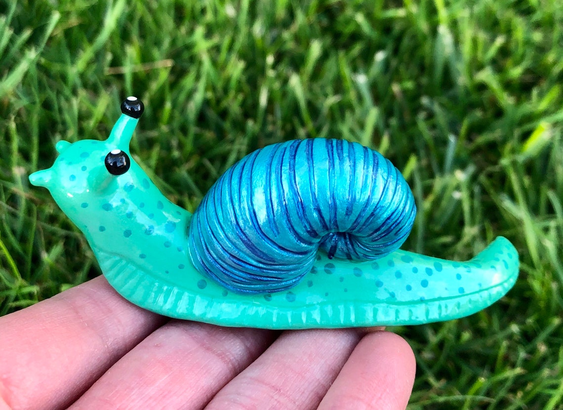 Clay snail snails snail art garden art clay animal Etsy