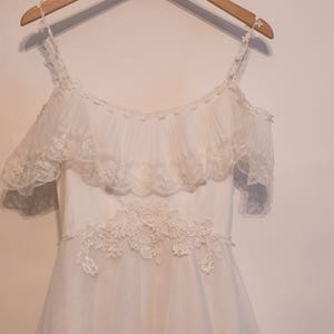 Beautiful Wedding Dress/ Bohemian bride/ Off-shoulder/ Lace/ Unique/ Romantic/ Hand-restored image 9