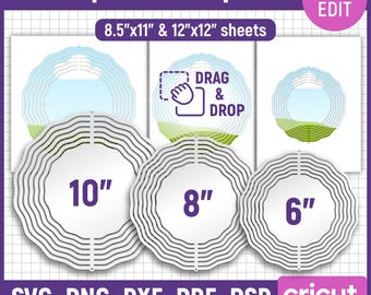 Wind Spinner Template, Wind Spinner for Sublimation, Wind Spinner Svg, Custom Wind Spinner, Wind Spinner Mockup, Printable, Canva Editable