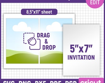 Plantilla de invitación de 5 x 7 pulgadas, Postal, Tarjeta de agradecimiento, Plantilla de impresión de tarjeta de invitación con retrato, Tarjeta de felicitación, Imprimible, Editable en Canva