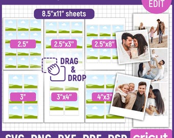 Photo Magnet Template, Fridge Magnet Template, Photo Template, Square Magnet Template, Photo Collage, Magnet Template, Canva Editable