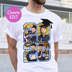 2025-2030 Graduation T-shirt Template, Graduation T-shirt Design, Grad Template, Senior T-shirt Design, Graduation Template, Canva Editable