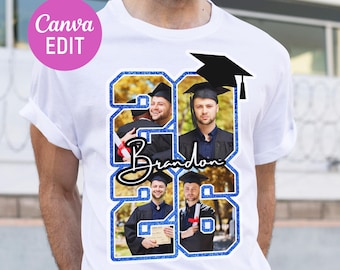 2025-2030 Graduation T-shirt Template, Graduation T-shirt Design, Grad Template, Senior T-shirt Design, Graduation Template, Canva Editable